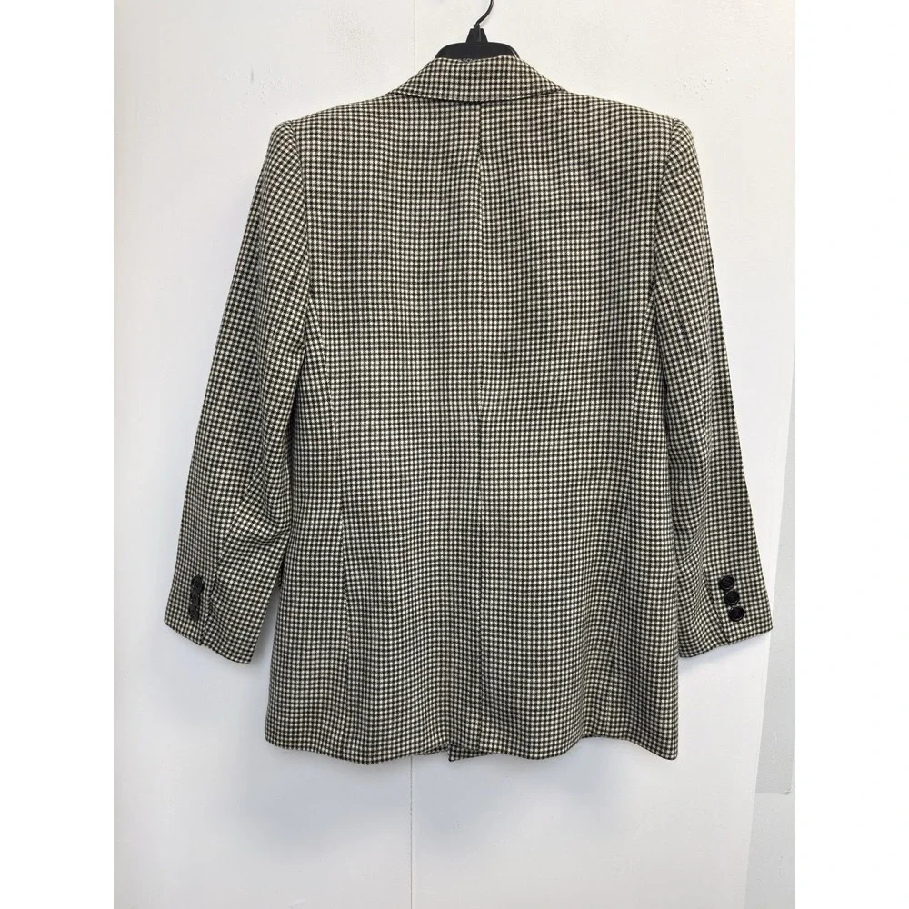 GIORGIO‎ SANT'ANGELO Women's 6 Wool Checkered Skirt Suit Black/cream Gingham